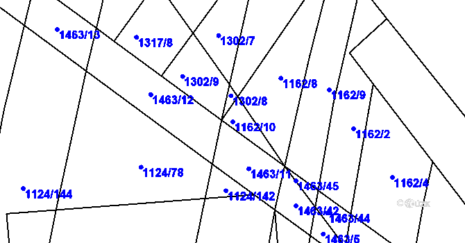Parcela st. 1162/10 v KÚ Panenský Týnec, Katastrální mapa