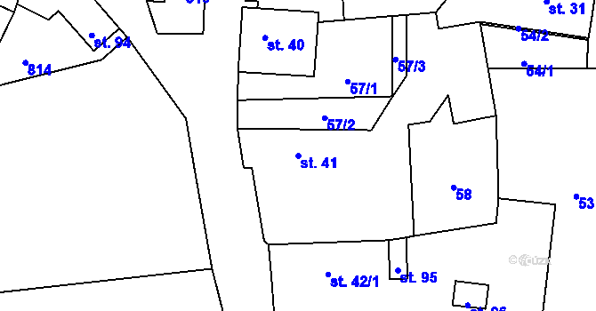 Parcela st. 41 v KÚ Úherce u Panenského Týnce, Katastrální mapa