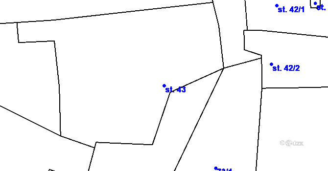 Parcela st. 43 v KÚ Úherce u Panenského Týnce, Katastrální mapa