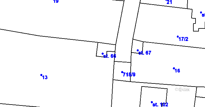 Parcela st. 66 v KÚ Úherce u Panenského Týnce, Katastrální mapa