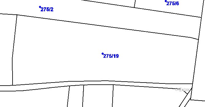 Parcela st. 275/19 v KÚ Úherce u Panenského Týnce, Katastrální mapa