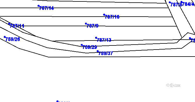 Parcela st. 759/37 v KÚ Úherce u Panenského Týnce, Katastrální mapa
