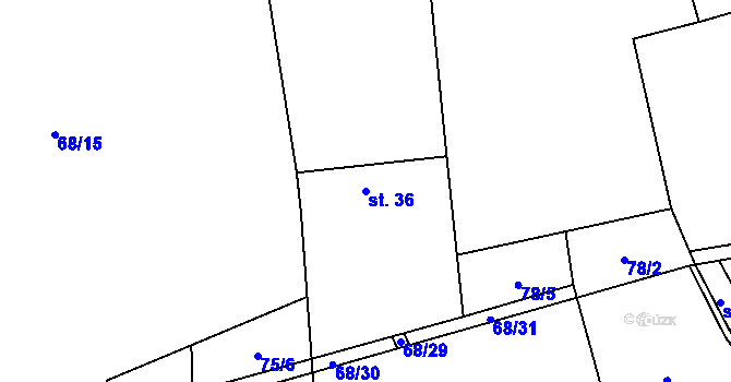 Parcela st. 36 v KÚ Žerotín u Panenského Týnce, Katastrální mapa