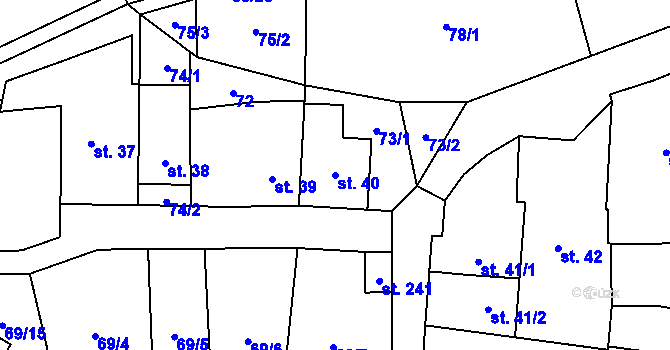 Parcela st. 40 v KÚ Žerotín u Panenského Týnce, Katastrální mapa