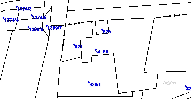 Parcela st. 65 v KÚ Žerotín u Panenského Týnce, Katastrální mapa
