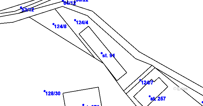 Parcela st. 91 v KÚ Žerotín u Panenského Týnce, Katastrální mapa