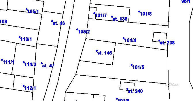 Parcela st. 146 v KÚ Žerotín u Panenského Týnce, Katastrální mapa