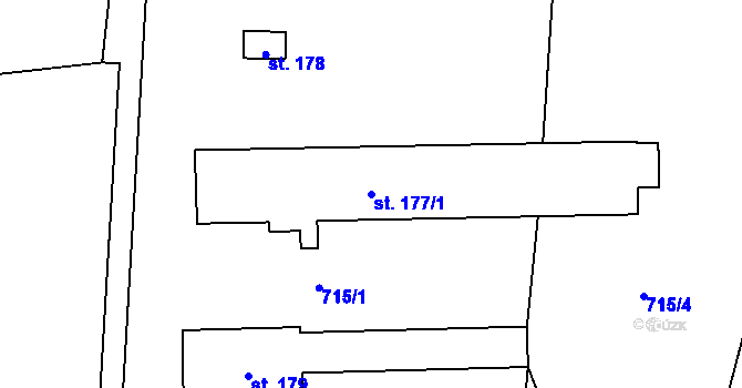 Parcela st. 177/1 v KÚ Žerotín u Panenského Týnce, Katastrální mapa