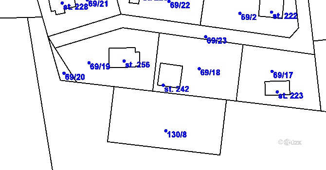Parcela st. 242 v KÚ Žerotín u Panenského Týnce, Katastrální mapa