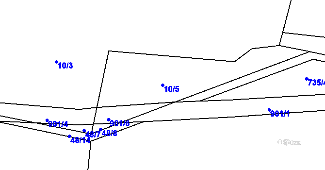 Parcela st. 10/5 v KÚ Žerotín u Panenského Týnce, Katastrální mapa