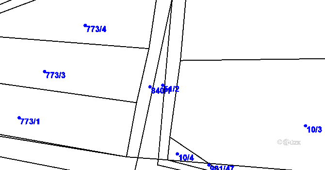 Parcela st. 51/2 v KÚ Žerotín u Panenského Týnce, Katastrální mapa