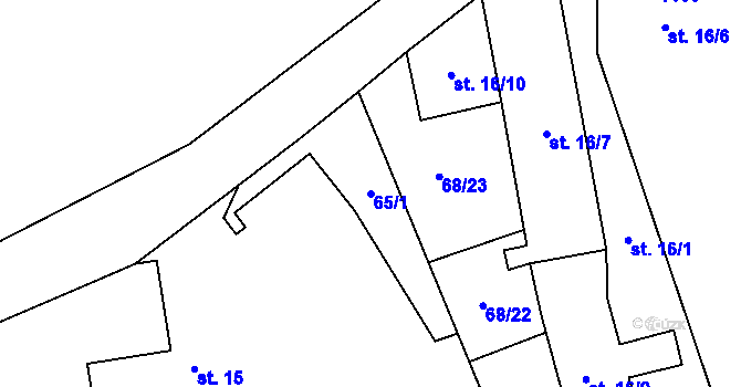 Parcela st. 65/1 v KÚ Žerotín u Panenského Týnce, Katastrální mapa