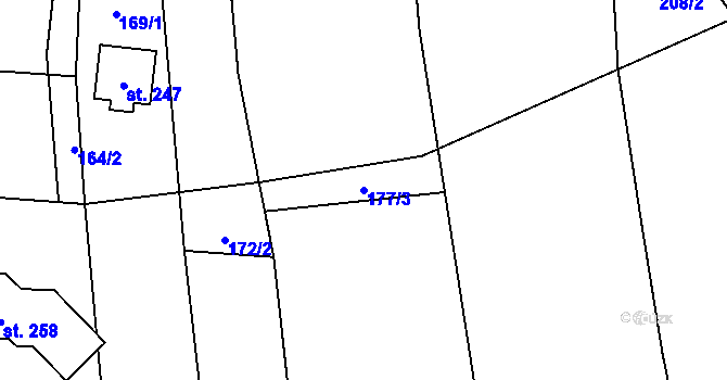 Parcela st. 177/3 v KÚ Žerotín u Panenského Týnce, Katastrální mapa