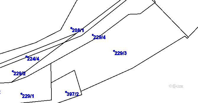 Parcela st. 229 v KÚ Žerotín u Panenského Týnce, Katastrální mapa