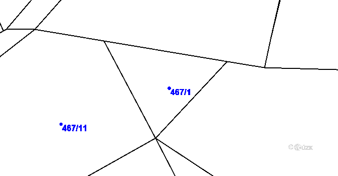 Parcela st. 467/1 v KÚ Žerotín u Panenského Týnce, Katastrální mapa