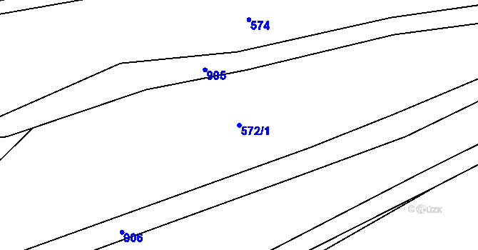 Parcela st. 572/1 v KÚ Žerotín u Panenského Týnce, Katastrální mapa