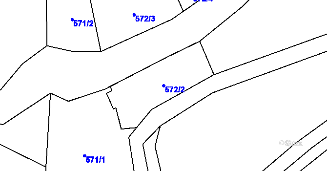 Parcela st. 572/2 v KÚ Žerotín u Panenského Týnce, Katastrální mapa