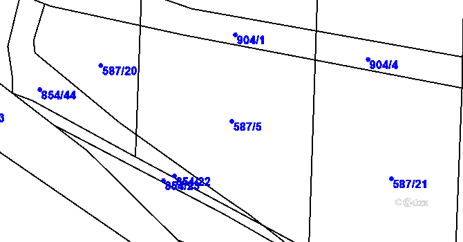Parcela st. 587/5 v KÚ Žerotín u Panenského Týnce, Katastrální mapa