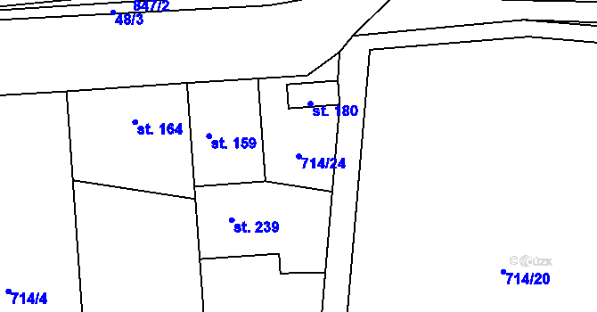 Parcela st. 714/24 v KÚ Žerotín u Panenského Týnce, Katastrální mapa