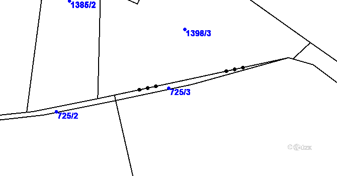 Parcela st. 725/3 v KÚ Žerotín u Panenského Týnce, Katastrální mapa