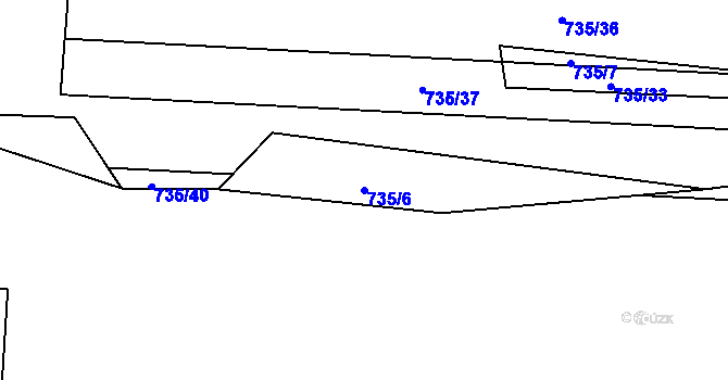 Parcela st. 735/6 v KÚ Žerotín u Panenského Týnce, Katastrální mapa