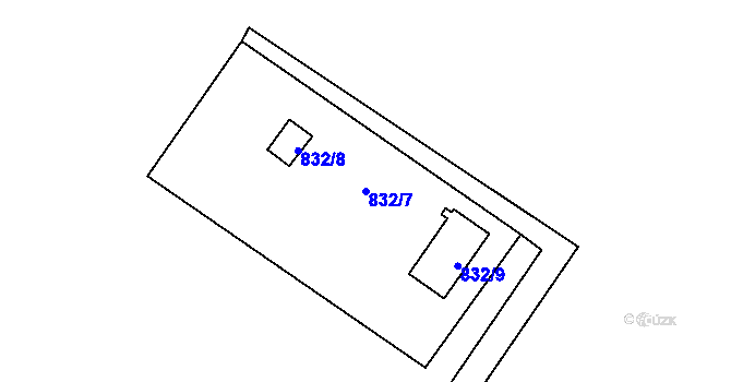 Parcela st. 832/7 v KÚ Žerotín u Panenského Týnce, Katastrální mapa