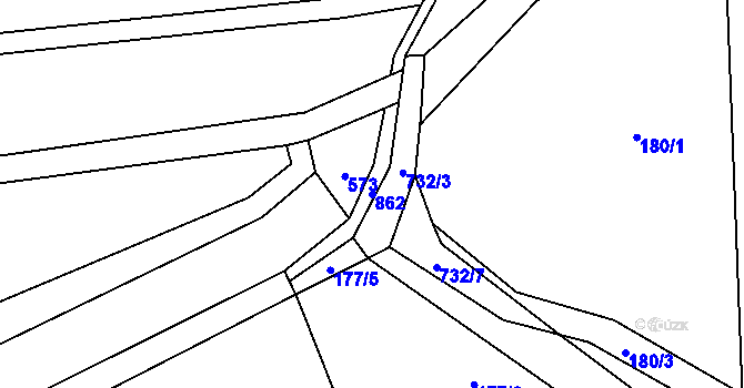 Parcela st. 862 v KÚ Žerotín u Panenského Týnce, Katastrální mapa