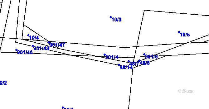 Parcela st. 901/4 v KÚ Žerotín u Panenského Týnce, Katastrální mapa