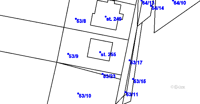Parcela st. 255 v KÚ Žerotín u Panenského Týnce, Katastrální mapa