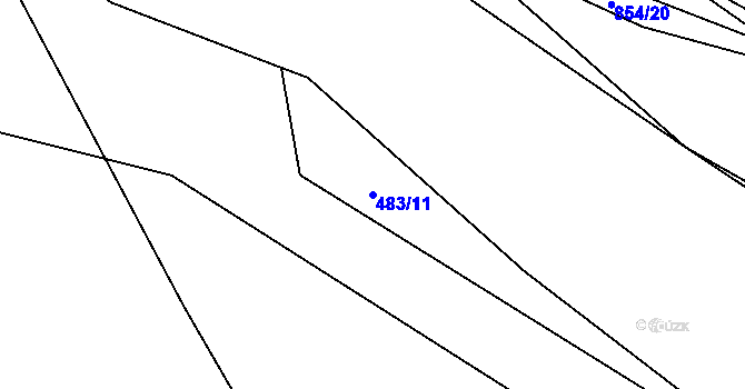 Parcela st. 483/11 v KÚ Žerotín u Panenského Týnce, Katastrální mapa
