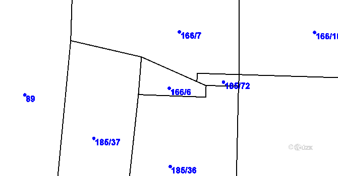 Parcela st. 166/6 v KÚ Žerotín u Panenského Týnce, Katastrální mapa