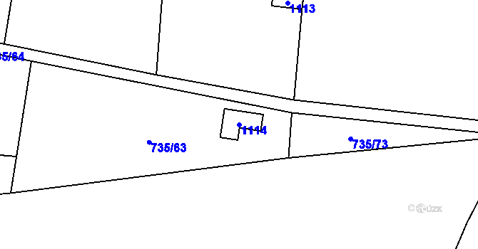 Parcela st. 1114 v KÚ Žerotín u Panenského Týnce, Katastrální mapa
