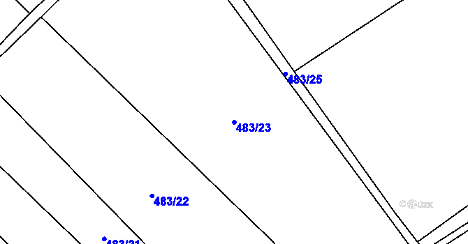 Parcela st. 483/23 v KÚ Žerotín u Panenského Týnce, Katastrální mapa