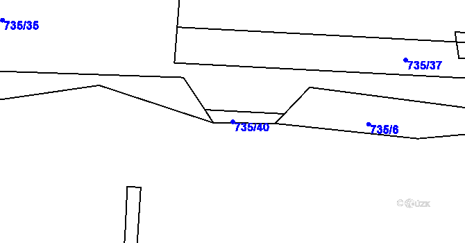 Parcela st. 735/40 v KÚ Žerotín u Panenského Týnce, Katastrální mapa