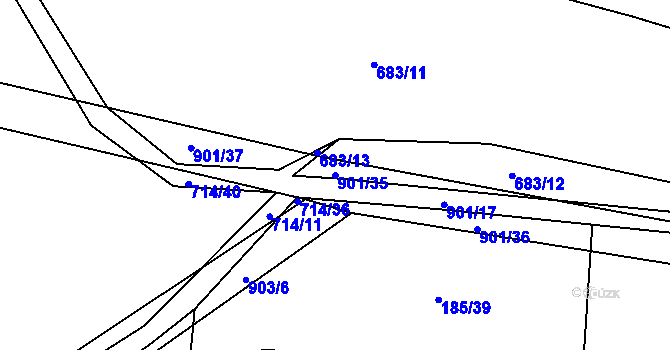 Parcela st. 901/35 v KÚ Žerotín u Panenského Týnce, Katastrální mapa
