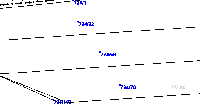 Parcela st. 724/69 v KÚ Žerotín u Panenského Týnce, Katastrální mapa