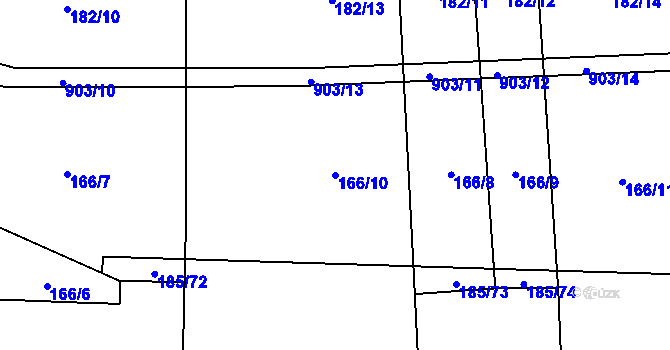 Parcela st. 166/10 v KÚ Žerotín u Panenského Týnce, Katastrální mapa