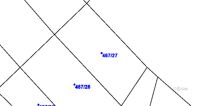 Parcela st. 467/27 v KÚ Žerotín u Panenského Týnce, Katastrální mapa