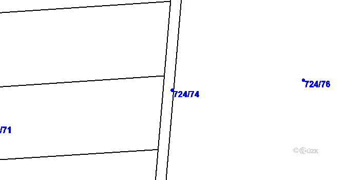 Parcela st. 724/74 v KÚ Žerotín u Panenského Týnce, Katastrální mapa