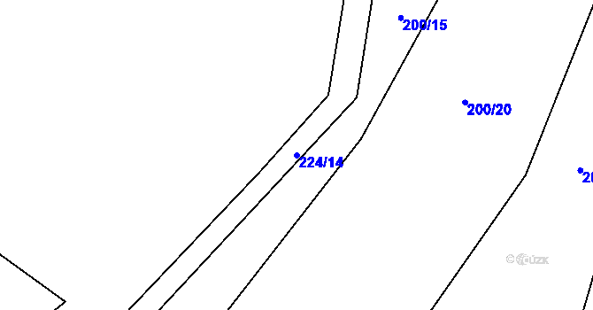 Parcela st. 224/14 v KÚ Žerotín u Panenského Týnce, Katastrální mapa