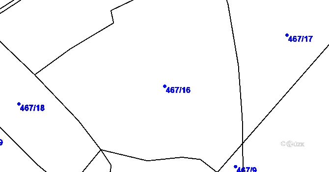 Parcela st. 467/16 v KÚ Žerotín u Panenského Týnce, Katastrální mapa