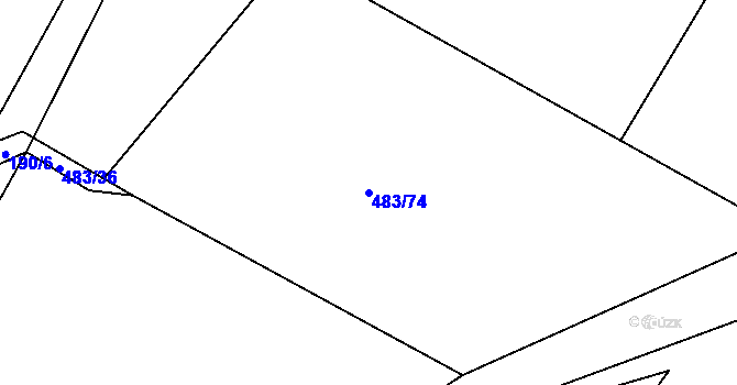 Parcela st. 483/74 v KÚ Žerotín u Panenského Týnce, Katastrální mapa
