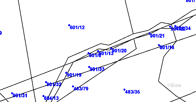 Parcela st. 601/13 v KÚ Žerotín u Panenského Týnce, Katastrální mapa
