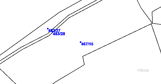 Parcela st. 467/15 v KÚ Žerotín u Panenského Týnce, Katastrální mapa