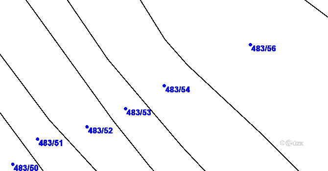 Parcela st. 483/54 v KÚ Žerotín u Panenského Týnce, Katastrální mapa