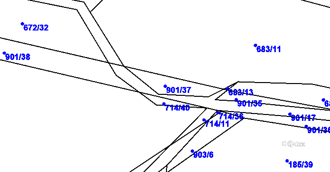 Parcela st. 901/37 v KÚ Žerotín u Panenského Týnce, Katastrální mapa