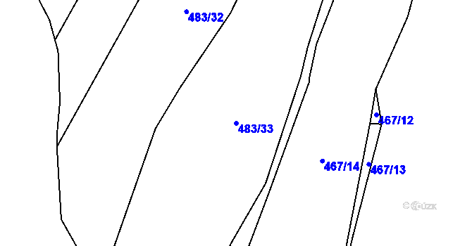Parcela st. 483/33 v KÚ Žerotín u Panenského Týnce, Katastrální mapa