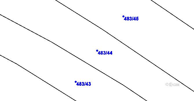 Parcela st. 483/44 v KÚ Žerotín u Panenského Týnce, Katastrální mapa