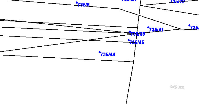 Parcela st. 735/44 v KÚ Žerotín u Panenského Týnce, Katastrální mapa