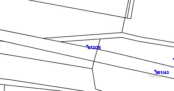 Parcela st. 672/36 v KÚ Žerotín u Panenského Týnce, Katastrální mapa